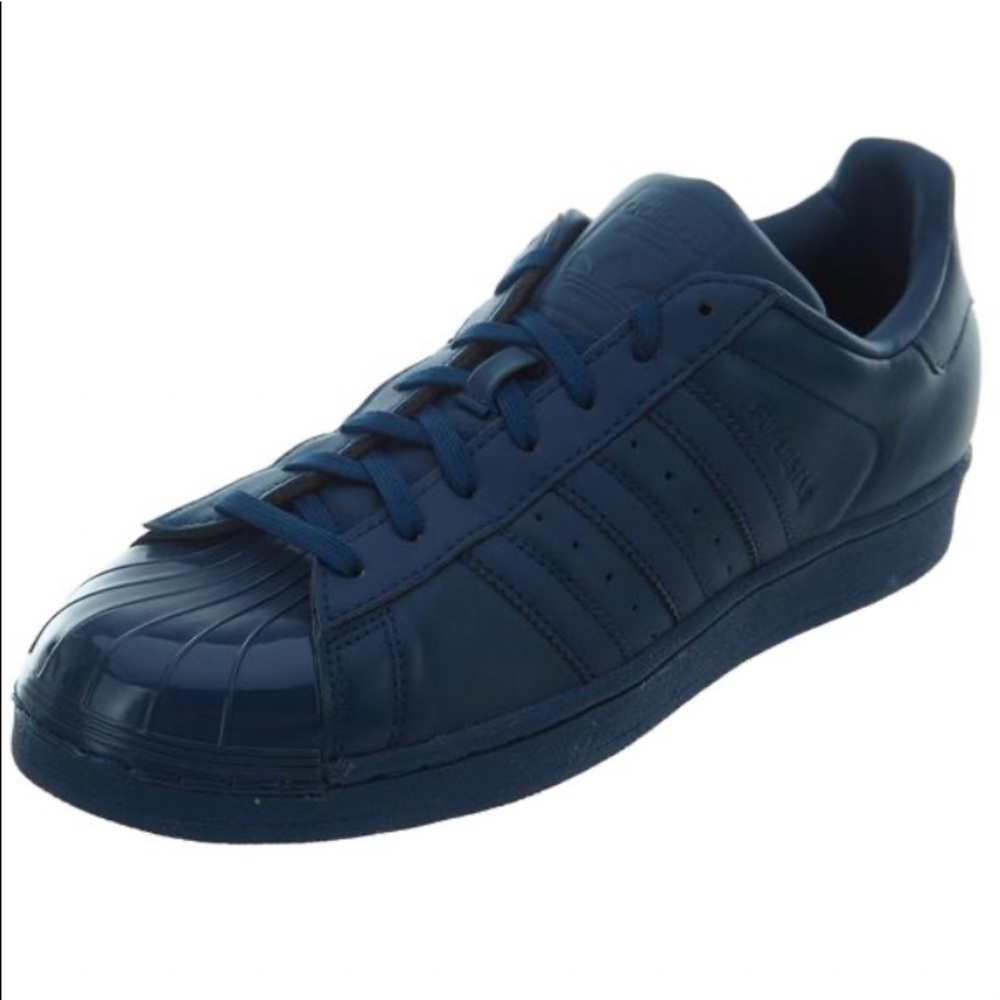 Adidas Superstar Glossy Toe Blue Leather Shoes